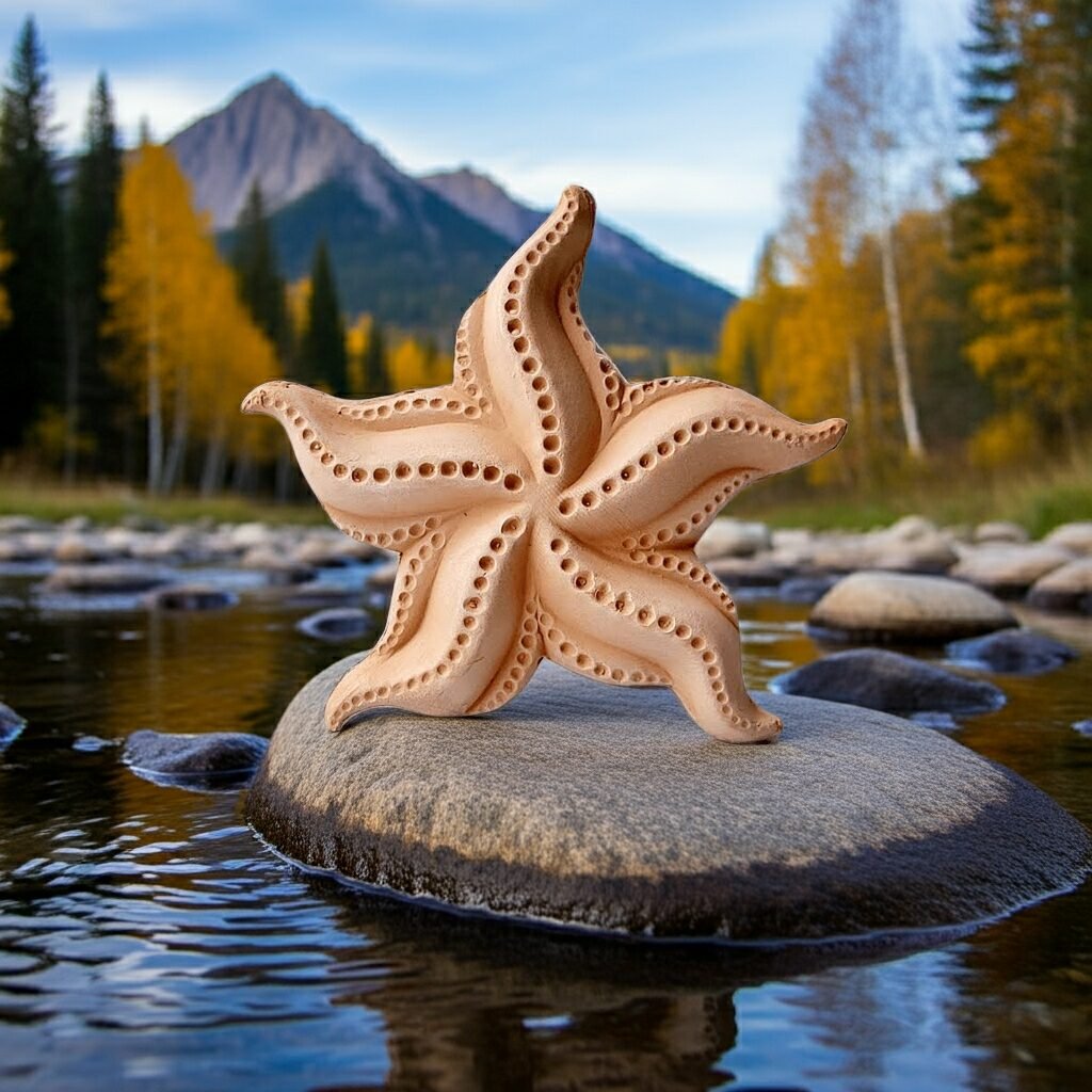 Terracotta Clay Pottery Sicily Starfish - Image 3