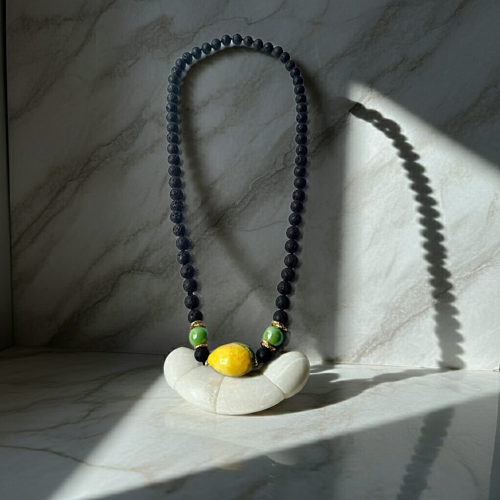 Lava Volcano Etna Sicily Necklace, handmade, gift for her. - Image 4