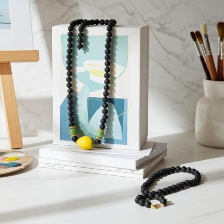 Lava Volcano Etna Sicily Necklace, handmade, gift for her.