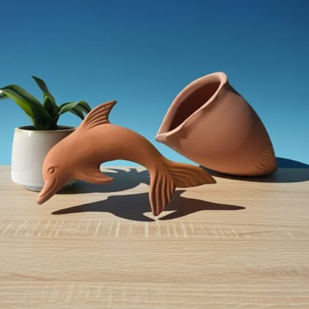 Terracotta Clay Pottery Sicily Dolphin