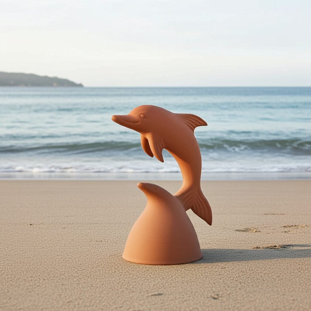 Terracotta Clay Pottery Sicily Dolphin - Image 2