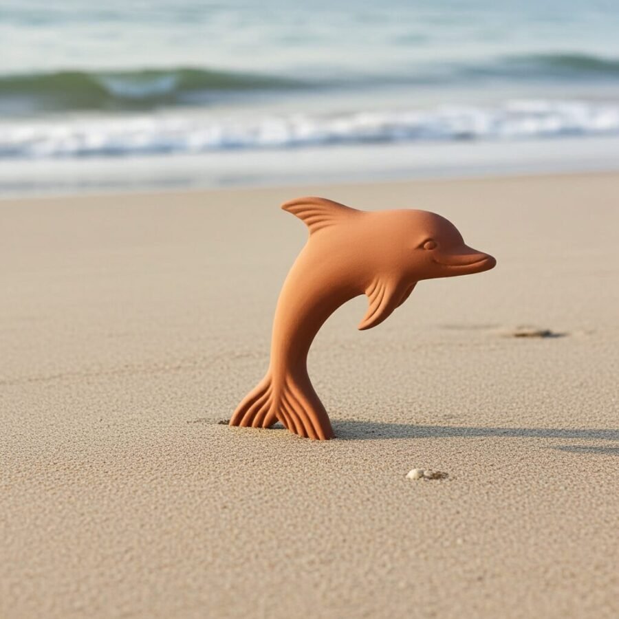Terracotta Clay Pottery Sicily Dolphin - Image 3