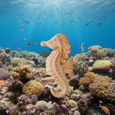 Alternative view of Terracotta Clay Pottery Sicily Seahorse