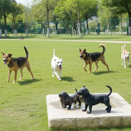 Alternative view of Lava Statues Volcano Etna Sicily Dog