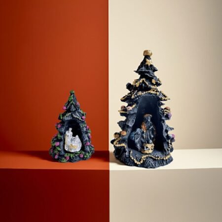 Alternative view of Lava Statues Volcano Etna Sicily Christmas Tree
