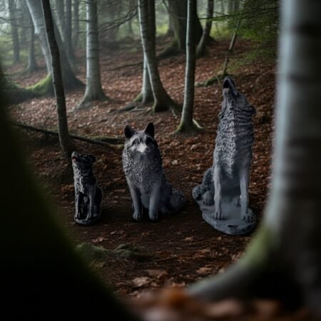 Lava Statues Volcano Etna Sicily Wolf