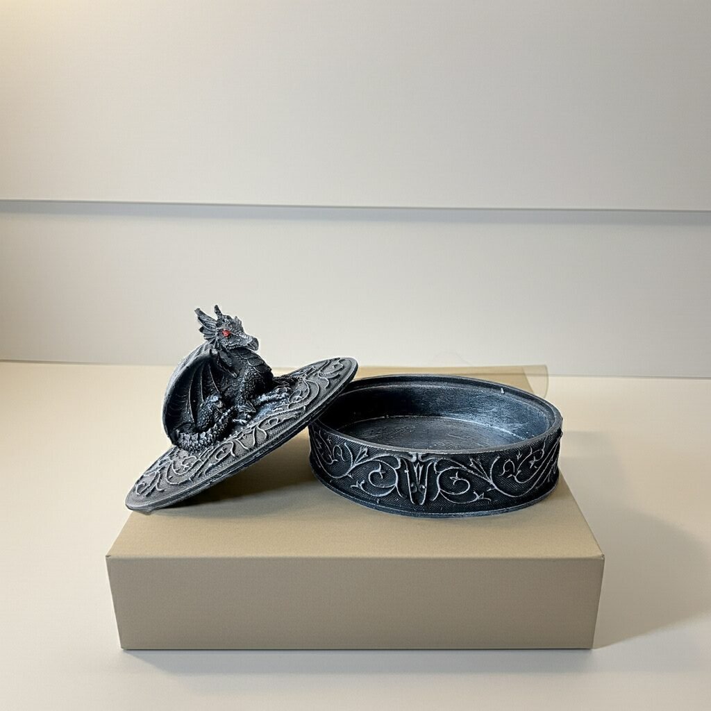 Lava Statues Volcano Etna Sicily Dragon jewellery Box - Image 9
