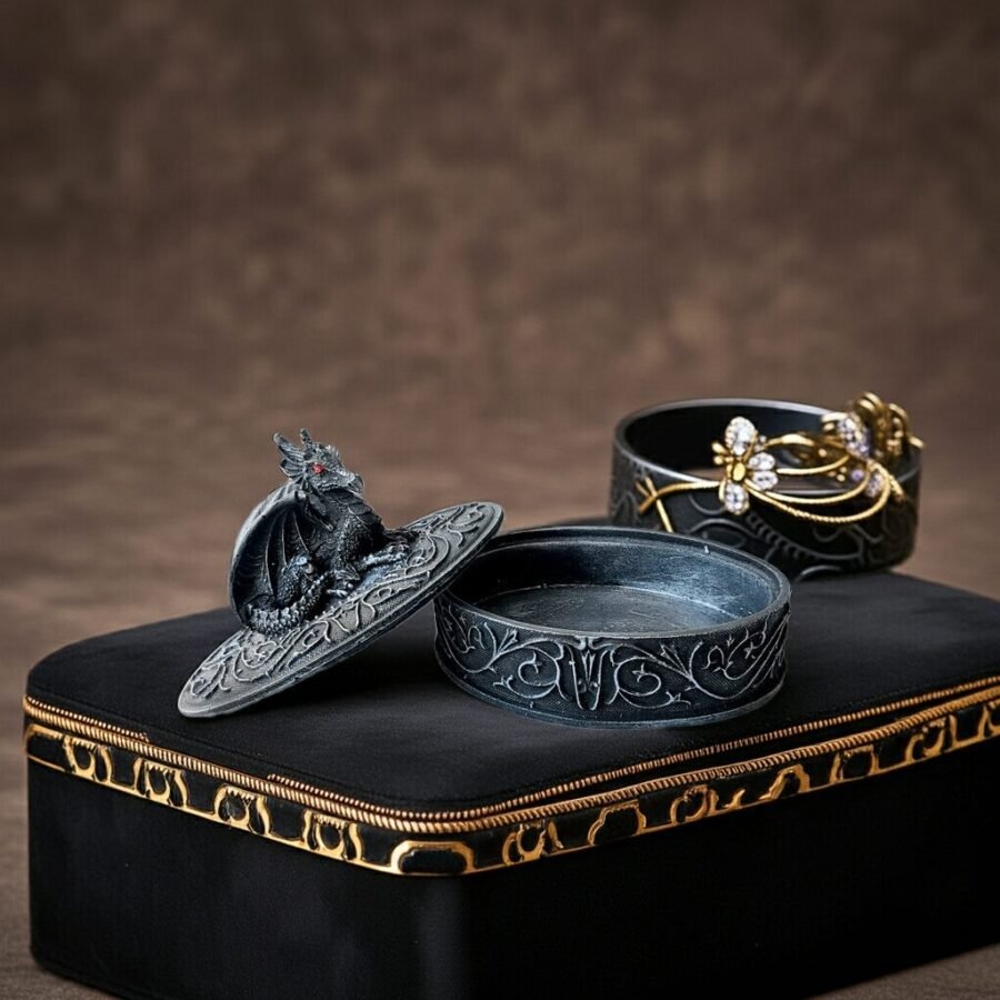 Lava Statues Volcano Etna Sicily Dragon jewellery Box - Image 4