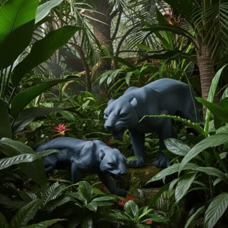 Lava Statues Volcano Etna Sicily Panther