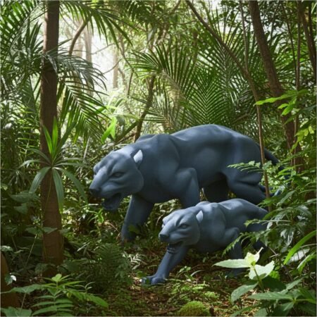 Alternative view of Lava Statues Volcano Etna Sicily Panther