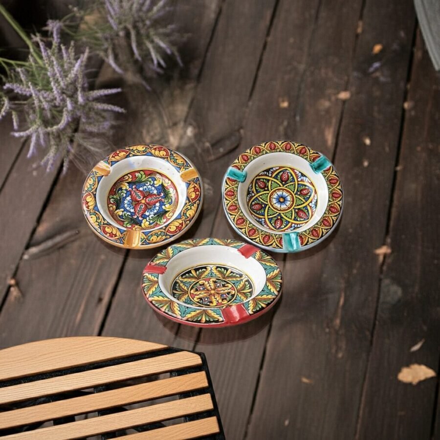 Sicilian Ceramic Ashtray
 9cm
