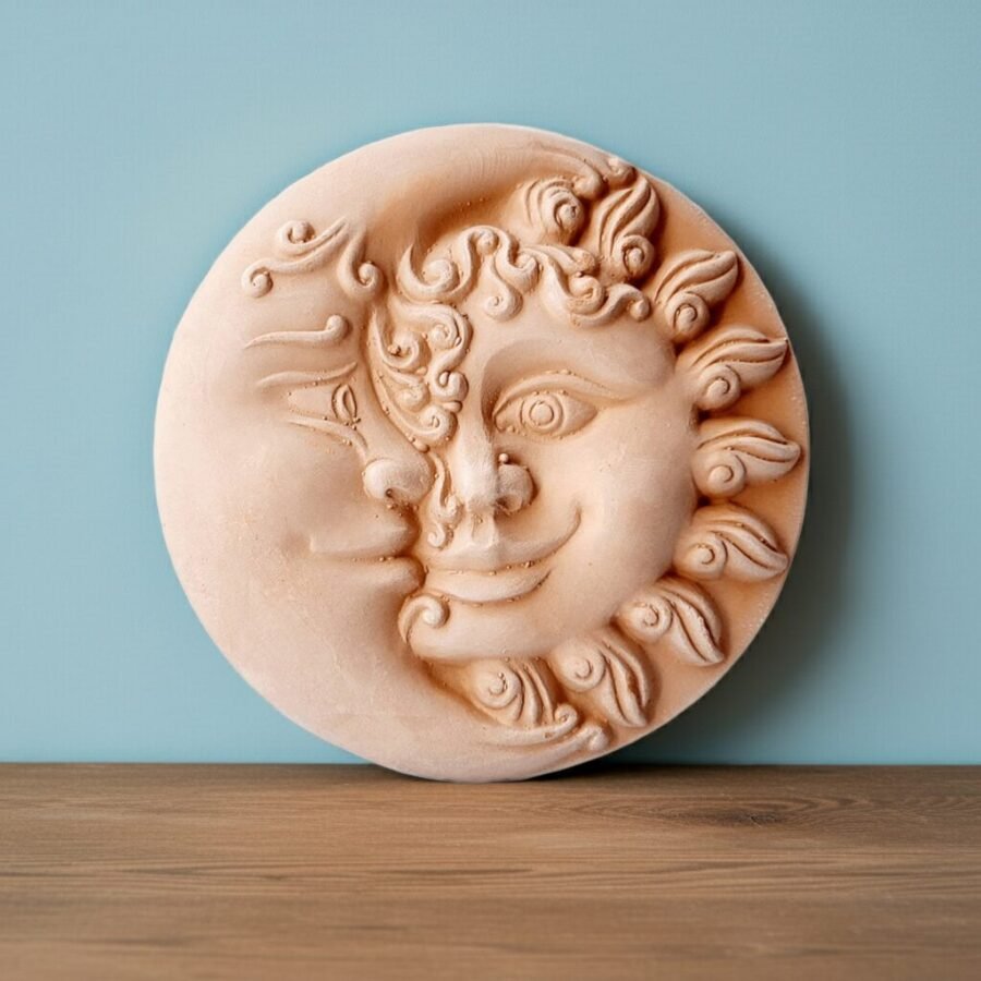 Terracotta Clay Pottery Sicily Sun/Moon - Image 3