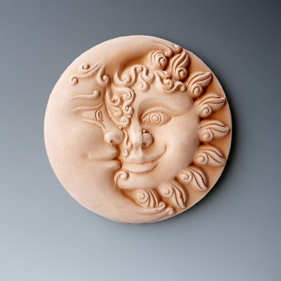 Terracotta Clay Pottery Sicily Sun/Moon - Image 4