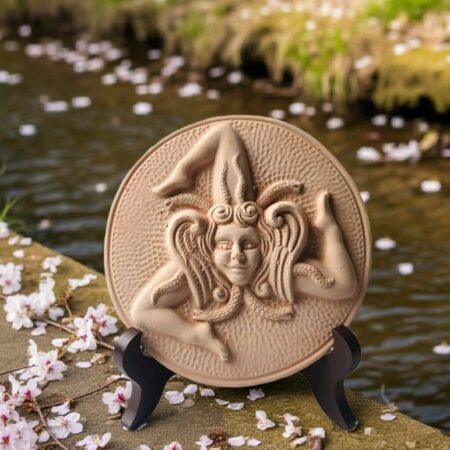 Alternative view of Terracotta Clay Pottery Sicily Trinacria/disc