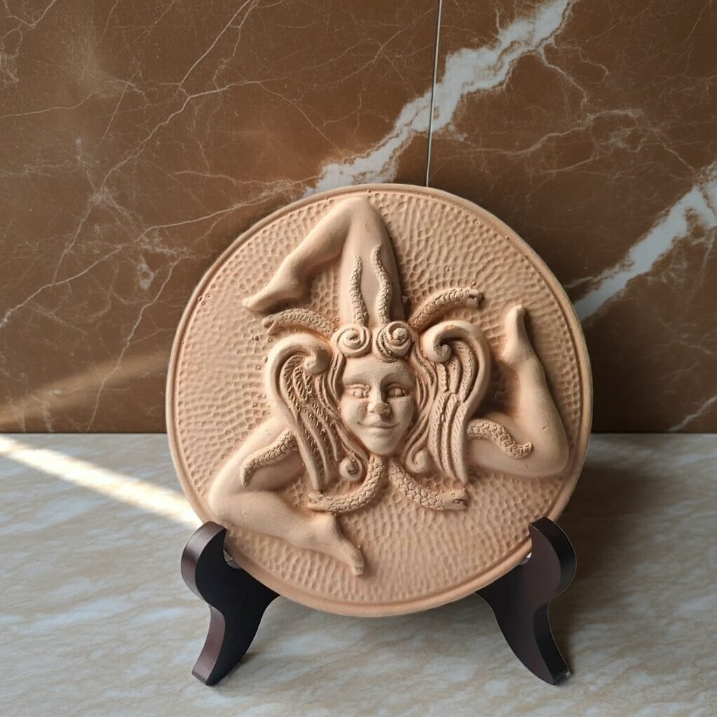 Terracotta Clay Pottery Sicily Trinacria/disc - Image 5