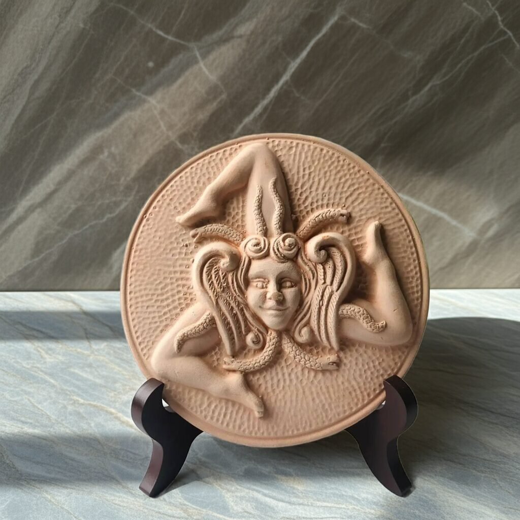 Terracotta Clay Pottery Sicily Trinacria/disc - Image 6