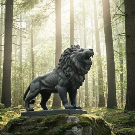 Lava Statues Volcano Etna Sicily Roman Lion
