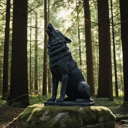 Lava Statues Volcano Etna Sicily Wolf