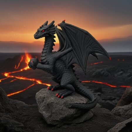 Alternative view of Lava Statues Volcano Etna Sicily Dragon