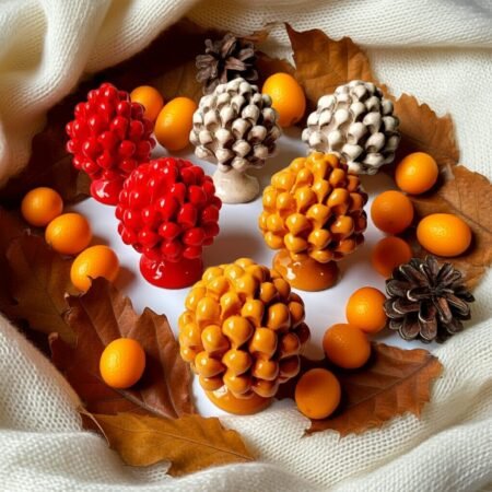 Alternative view of Sicilian Ceramic Pinecone of Caltagirone hand decorated 10cm symbol of prosperity fertility longevity