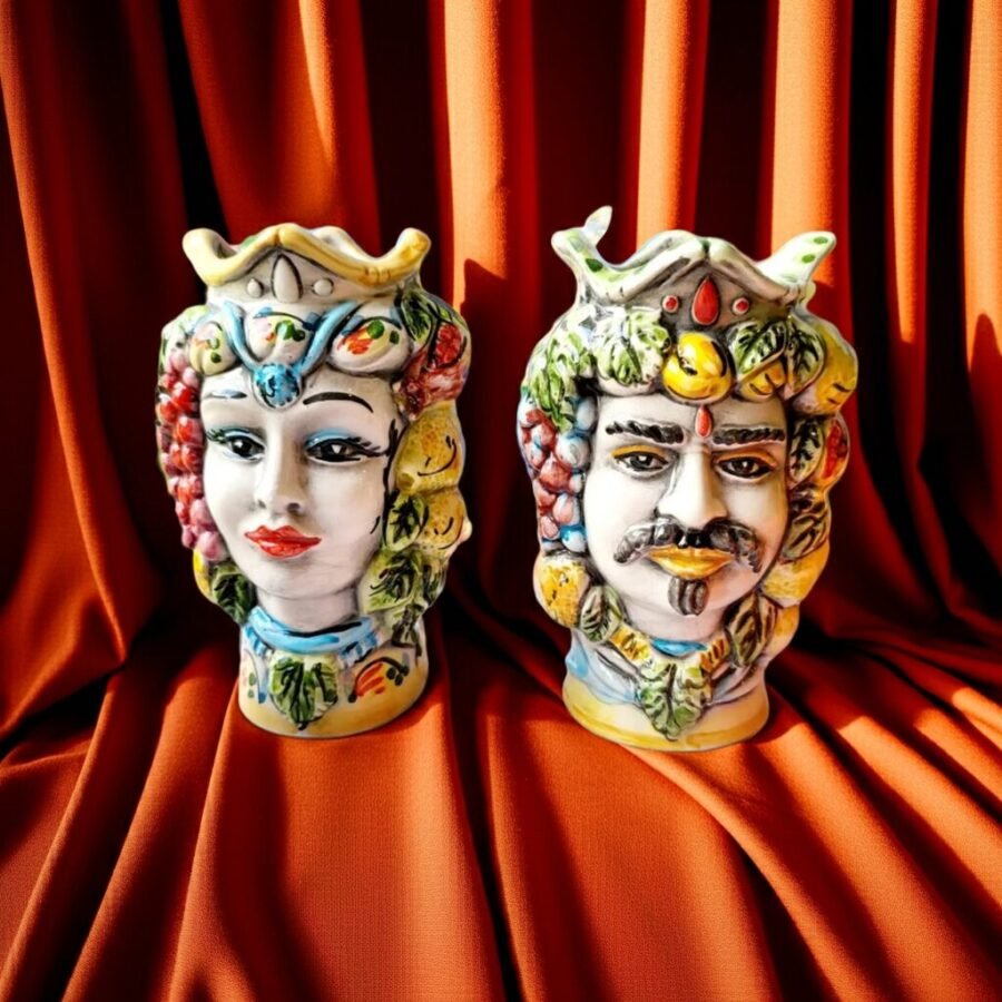 Sicilan Testa di Moro Caltagirone Ceramic hand decorated 13cm