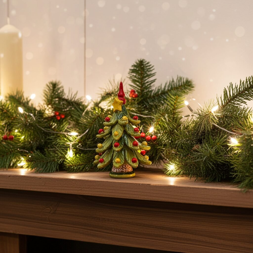 Sicilian Ceramic Christmas tree Sicilian hand decorated
 18cm