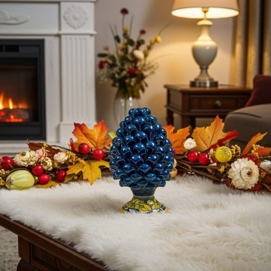 Sicilian Ceramic Pinecone of Caltagirone c/base hand decorated 15cm symbol of  prosperity  fertility  longevity - Image 3