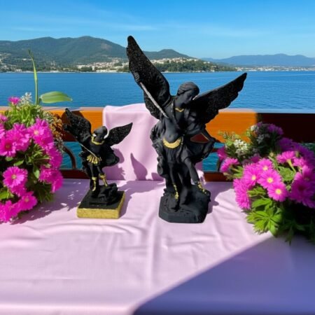 Alternative view of Lava Statues Volcano Etna Sicily Archangel