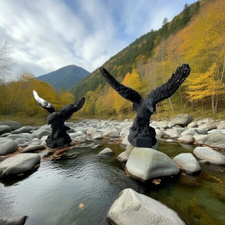 Lava Statues Volcano Etna Sicily Eagle