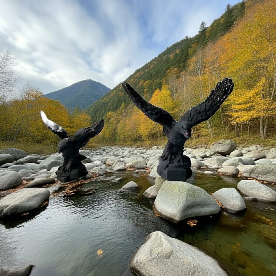 Lava Statues Volcano Etna Sicily Eagle