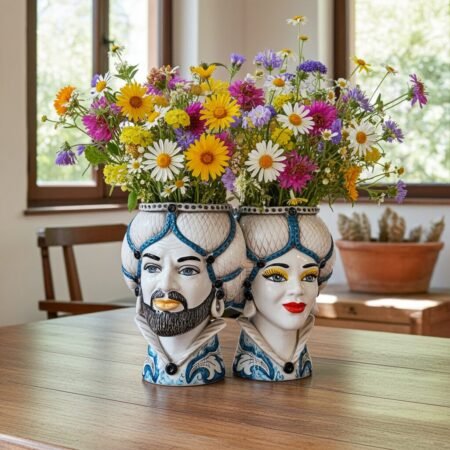 Sicilan Testa di Moro Caltagirone Ceramic hand decorated 33cm