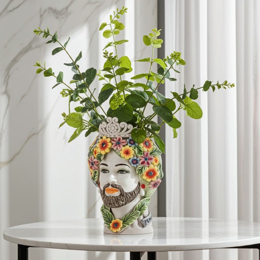 Sicilan Seasons Testa di Moro Caltagirone Ceramic hand decorated 30cm - Image 6