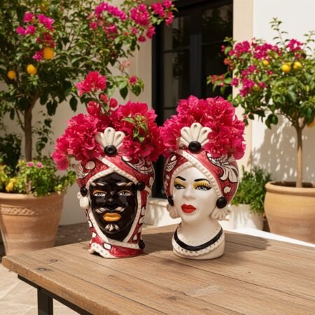 Sicilan Testa di Moro Caltagirone Ceramic hand decorated 20cm