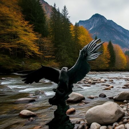Alternative view of Lava Statues Volcano Etna Sicily Eagle