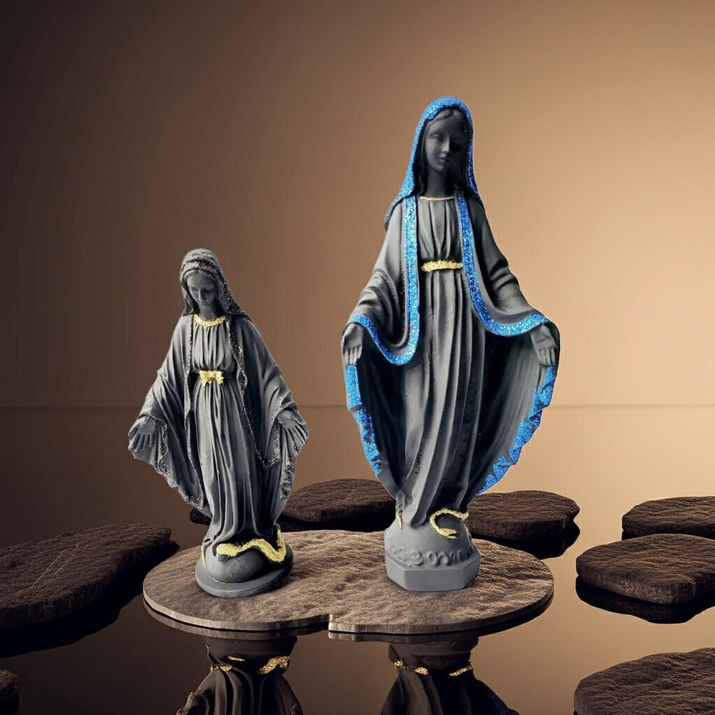 Lava Statues Volcano Etna Sicily Virgin Mary