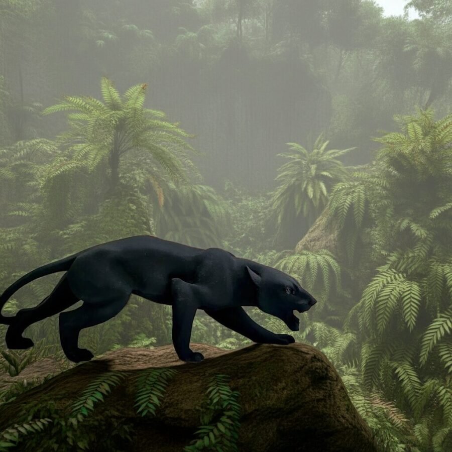 Lava Statues Volcano Etna Sicily Black Panther - Image 2