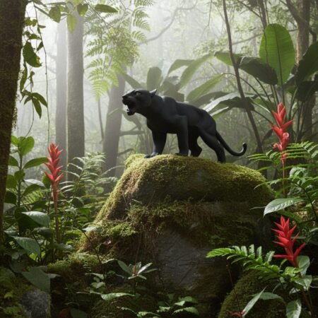 Lava Statues Volcano Etna Sicily Black Panther