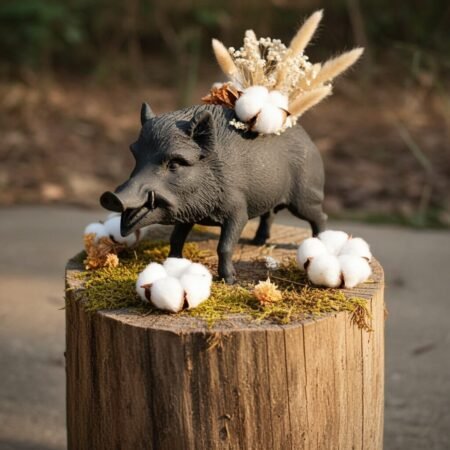 Alternative view of Lava Statues Volcano Etna Sicily Boar