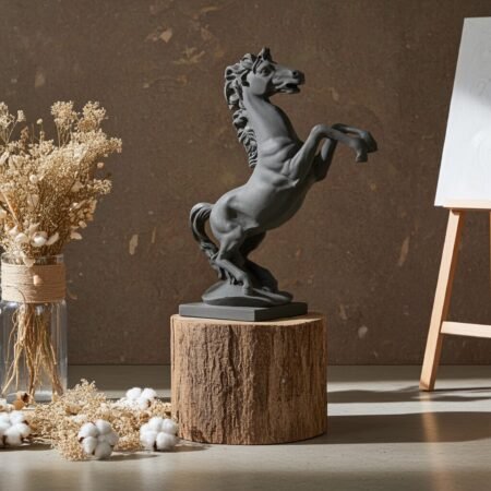 Alternative view of Lava Statues Volcano Etna Sicily Horse