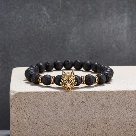Black Lava Stone Dragon Charm Bracelet For Men Fashion Cool Beaded Bracelets Wedding Bracelet