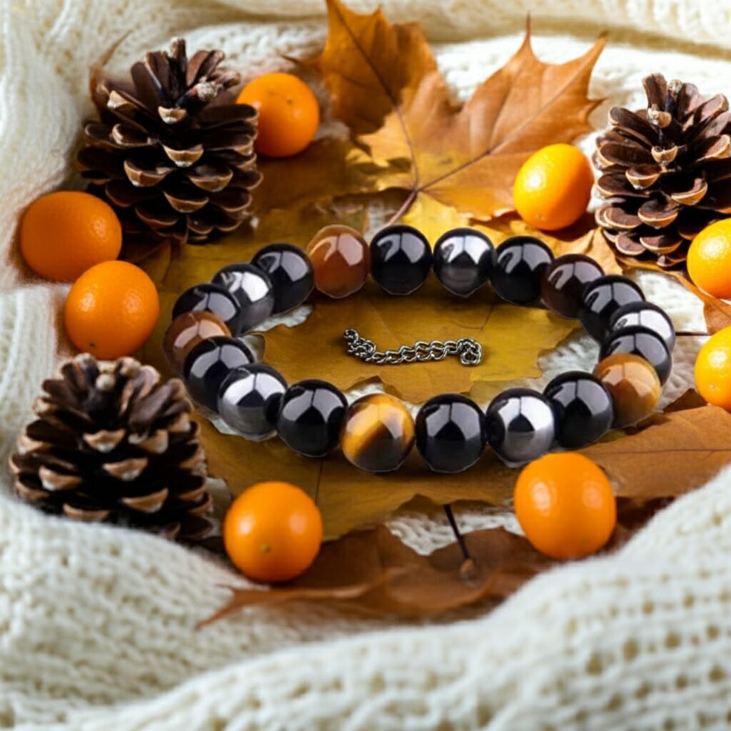 Men's Natural Hematite Bracelet Yellow Tiger Eye Beaded Bracelet Energy Bracelet Healing Bracelet Best Gift For Friends Families - Image 7