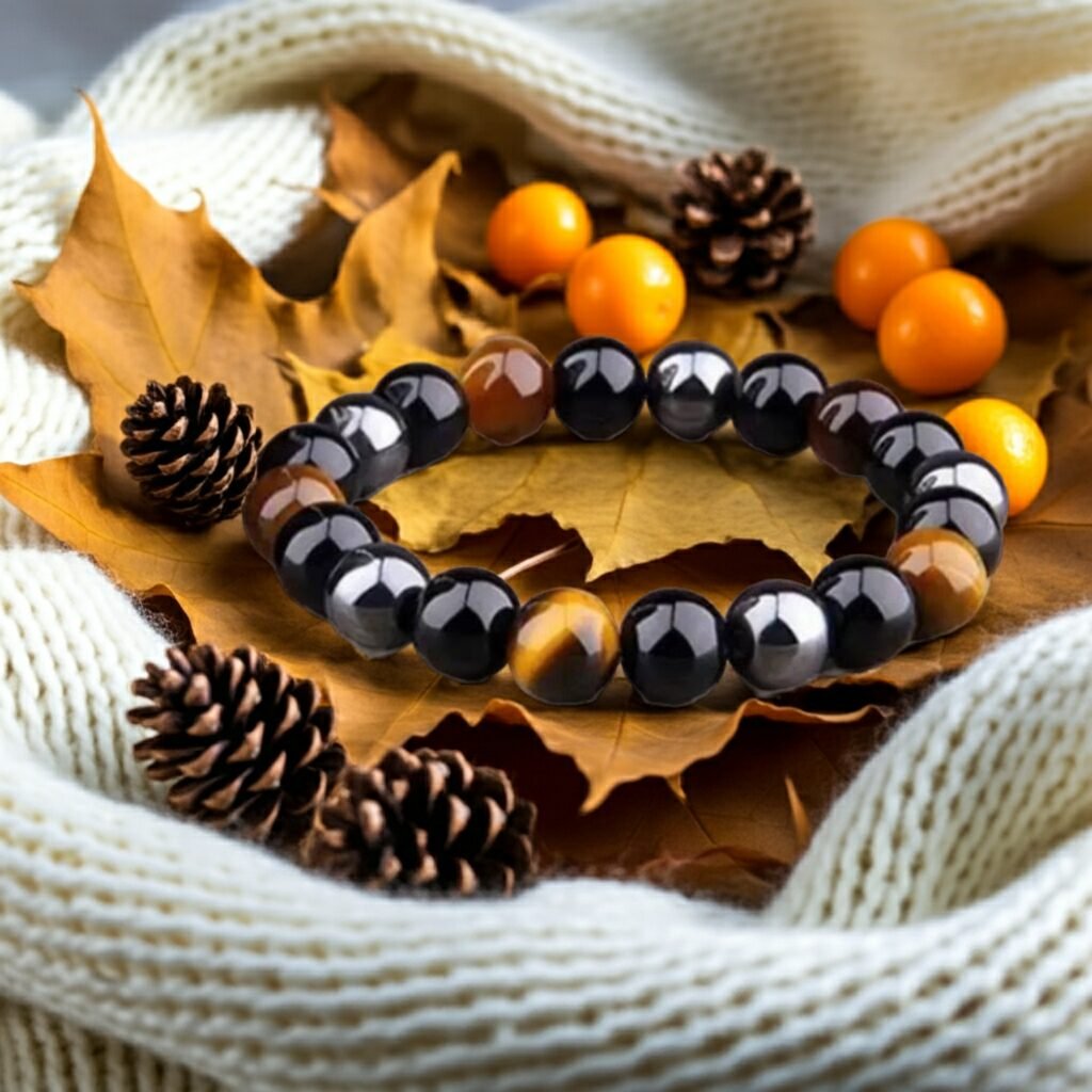 Men's Natural Hematite Bracelet Yellow Tiger Eye Beaded Bracelet Energy Bracelet Healing Bracelet Best Gift For Friends Families - Image 5