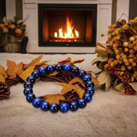 Natural Blue Tiger Eye Stone Bracelet Eagle Eye Stone Cat Eye Men's Hand String 8 MM DIY Hand Jewelry