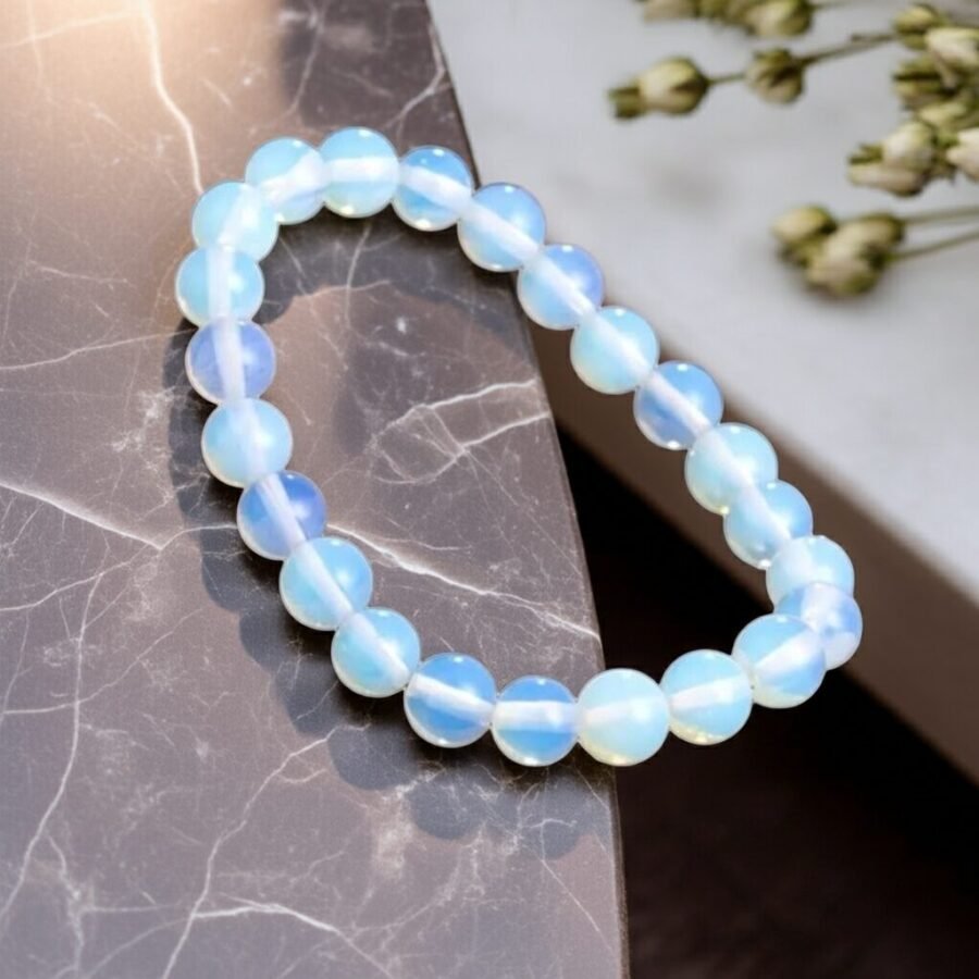 8mm Opal Bracelet Imitation Moonstone Elastic
Rope Hand String - Image 4