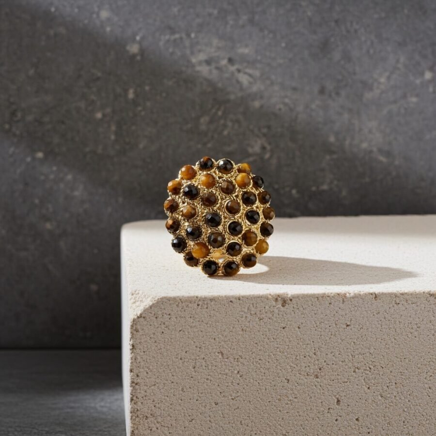 Beautiful Brown Crystal, ADJUSTABLE RING, Natural Gemstone Ring, vintage ring, Handmade Rings, Artisan Jewelry, Rings for women, gift, made in Sicily (italy). - Image 9