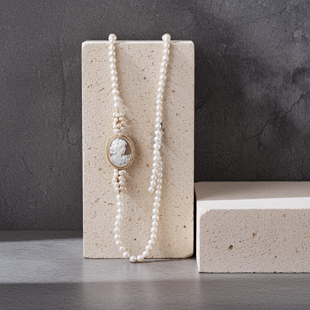 Cameo and pearl necklace made in Italy, gift for her, bridal necklace, wedding, camée, custom, mother's gift, genuine italian cameo - Image 3