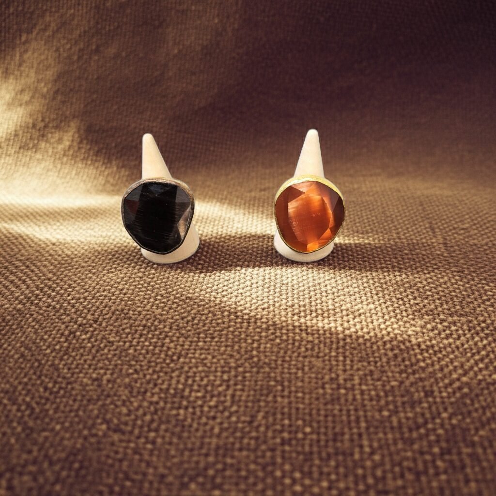 Natural Cat's Eye stone, different colours, ADJUSTABLE RINGS, Natural Gemstone Rings, vintage rings, Handmade Rings, Artisan Jewelry, Rings for women, gift, made in  Sicily (italy). - Image 5