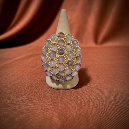 Rose Quartz Ring, ADJUSTABLE RING, Natural Gemstone Ring, vintage ring, Handmade Rings, Artisan Jewelry, Rings for women, gift, made in Sicily (italy).