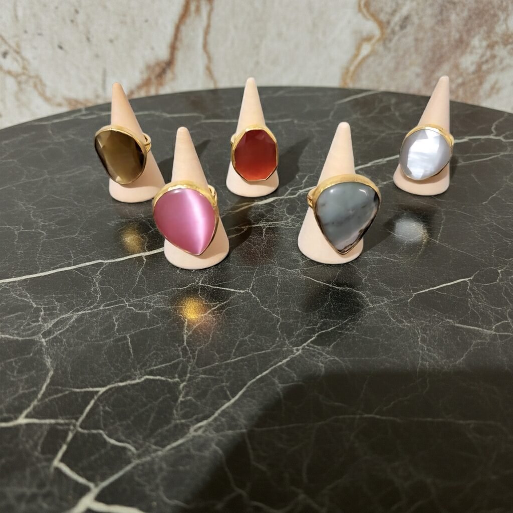 Cat's Eye Stone, different colour, ADJUSTABLE RINGS, Natural Gemstone Rings, vintage rings, Handmade Rings, Artisan Jewelry, Rings for women, gift, made  in Sicily (italy). - Image 11
