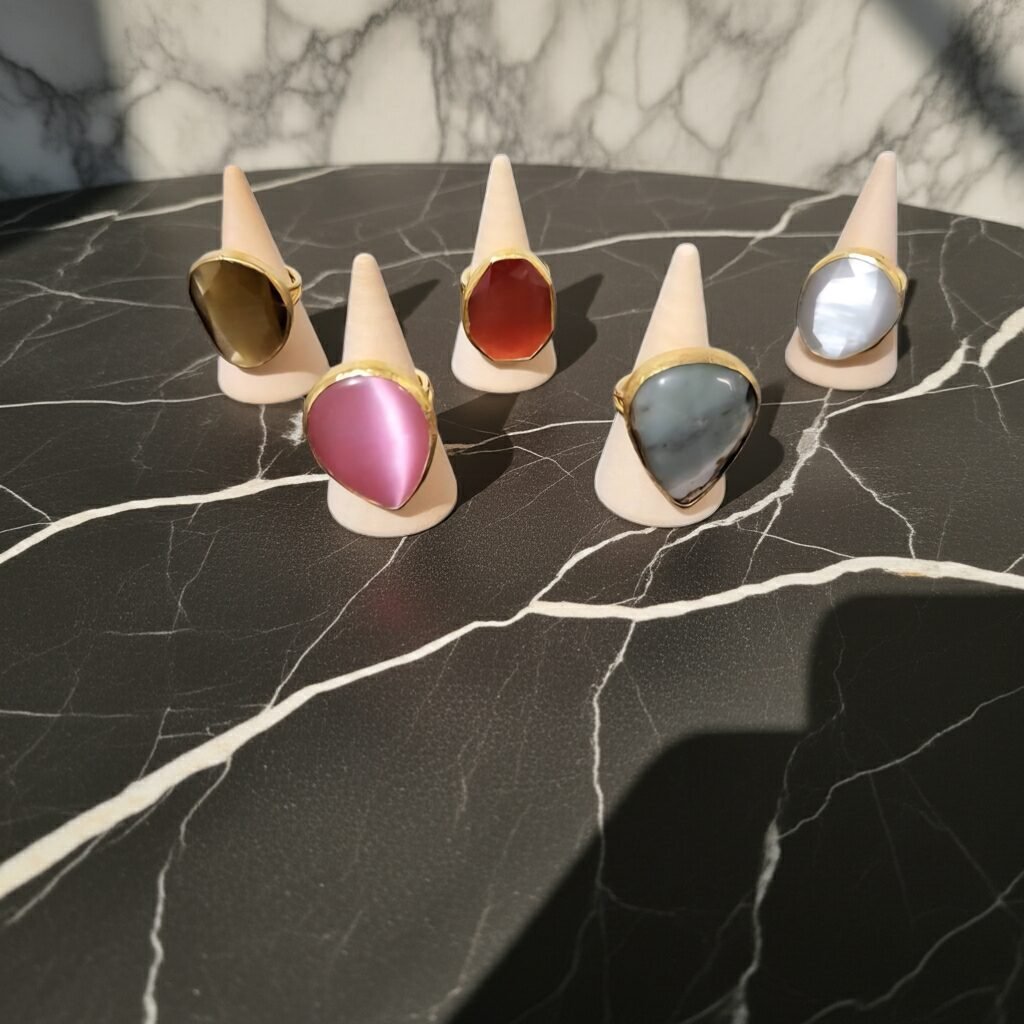 Cat's Eye Stone, different colour, ADJUSTABLE RINGS, Natural Gemstone Rings, vintage rings, Handmade Rings, Artisan Jewelry, Rings for women, gift, made  in Sicily (italy). - Image 8